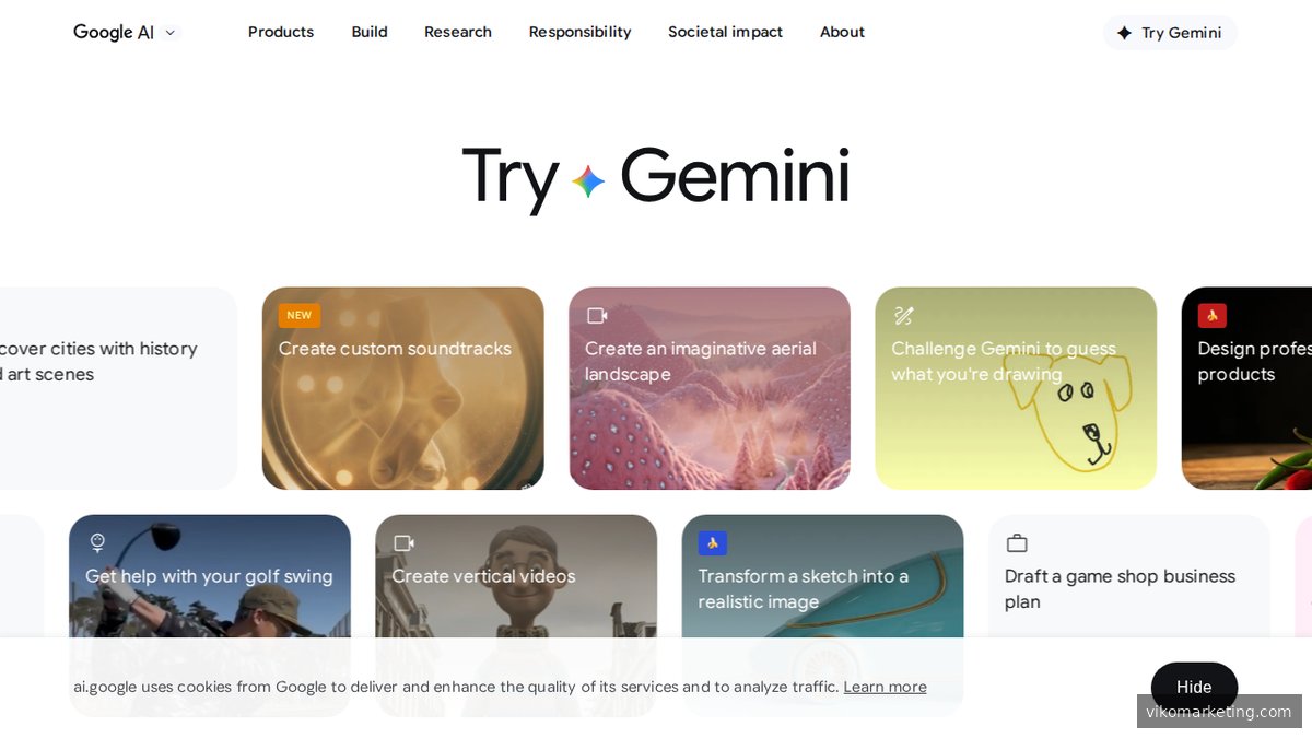 Screenshot of ai.google homepage page