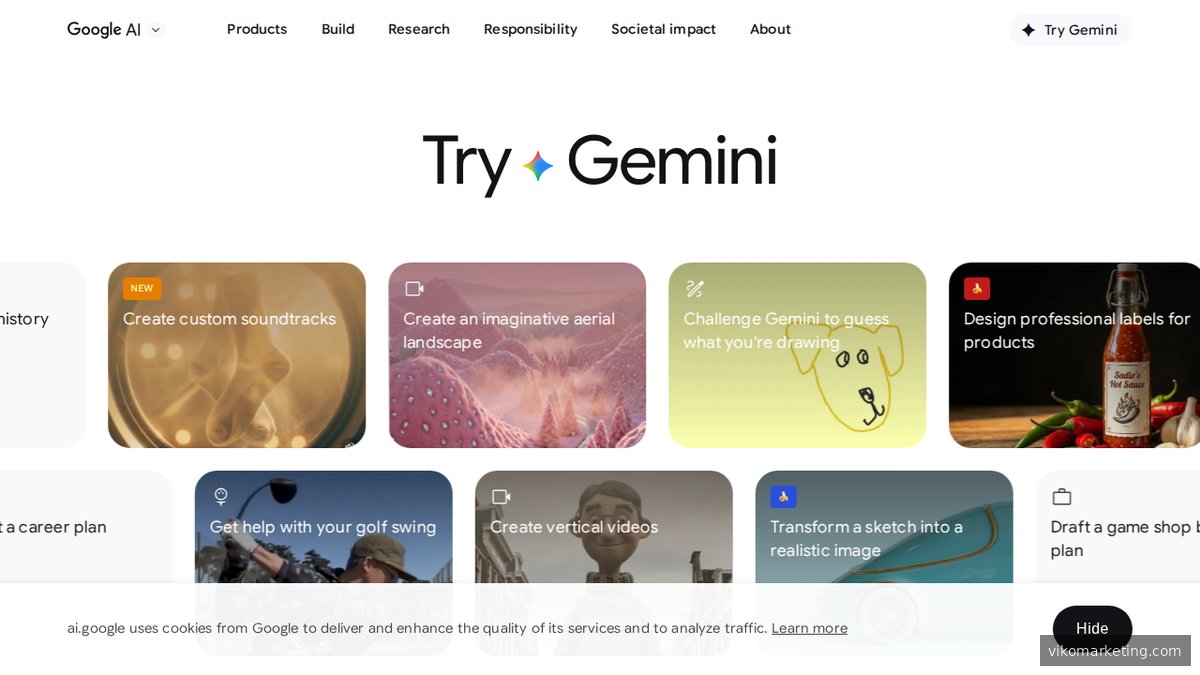 Screenshot of ai.google pricing page
