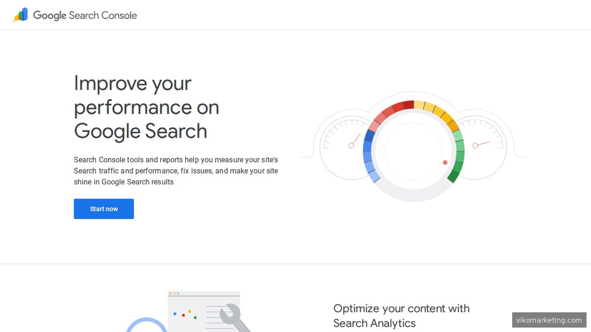 Google Search Console – Startseite des kostenlosen Diagnose-Tools von Google
