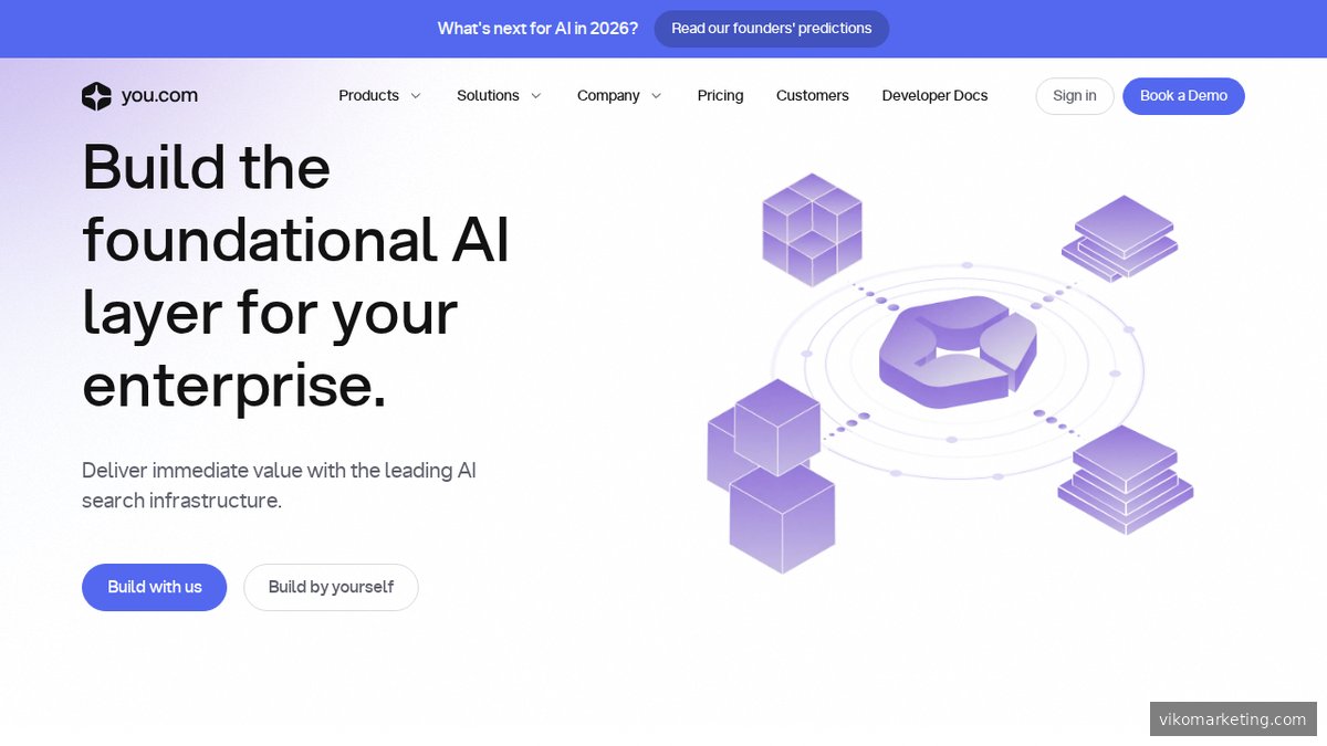 Screenshot of you.com homepage page