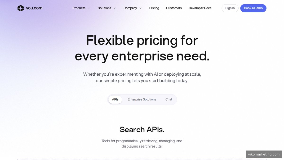 Screenshot of you.com pricing page