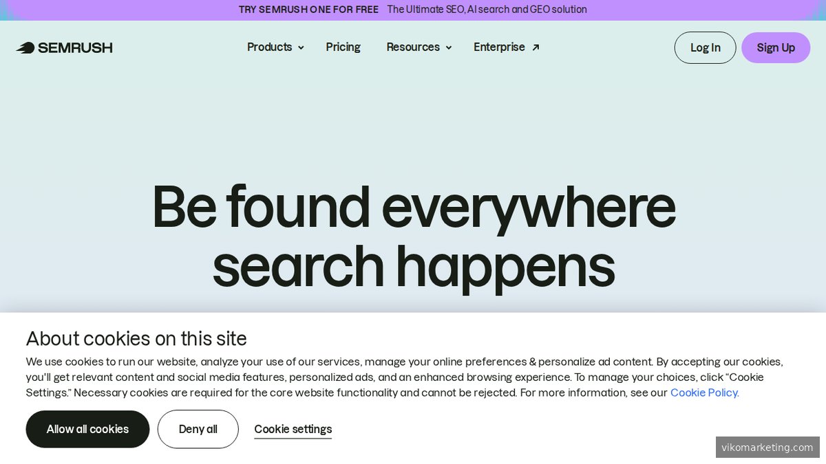 Semrush – Startseite der All-in-One-SEO- und Online-Marketing-Plattform