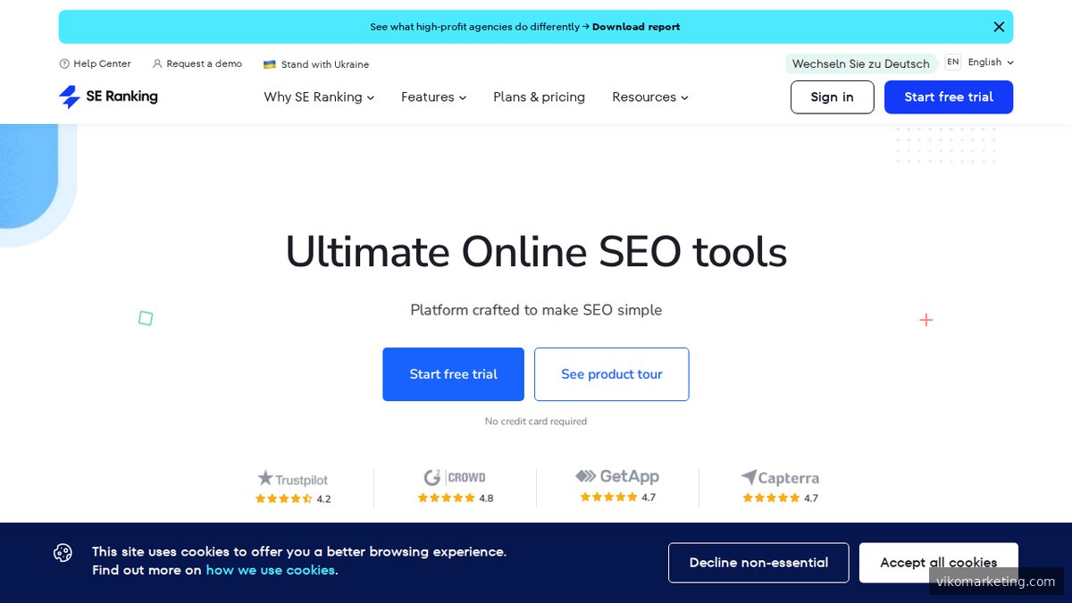 SE Ranking Feature-Übersicht – Ranking-Tracking und Website-Analyse für systematisches Content-Monitoring