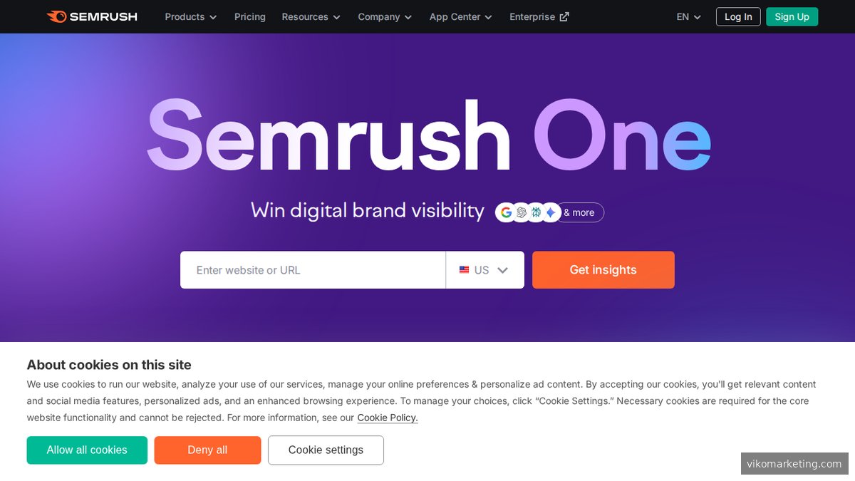 Semrush Homepage – All-in-One SEO- und Marketing-Plattform