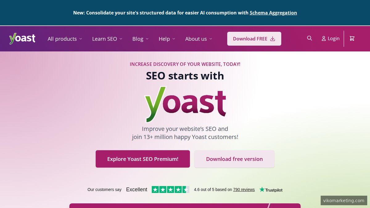 Yoast SEO Startseite mit Übersicht der Plugin-Funktionen für WordPress-Nutzer
