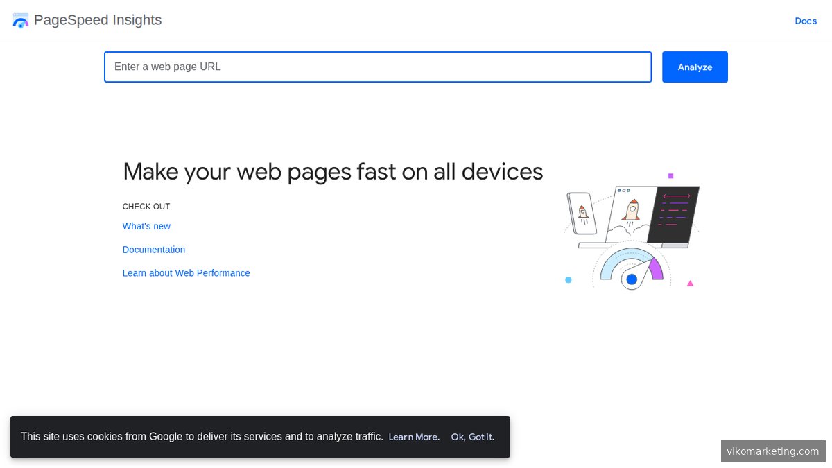 Screenshot of pagespeed.web.dev homepage page